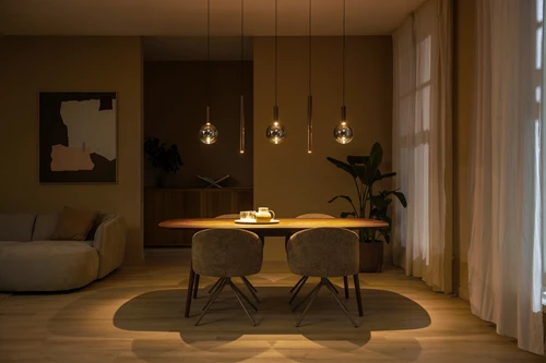 Lucide JASMINE - Pendant light - LED Dim. - CCT - 5x4W 2200K/3300K - Copper - Premium - atmosphere 1